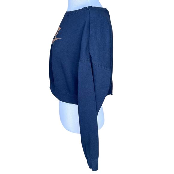 Nike Air Women’s Cropped Sweatshirt w/Metallic Copper Logo & Back Zipper Small - Picture 5 of 8